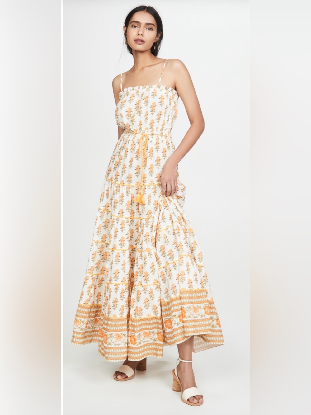 Chic Yellow and White Floral Maxi Dress